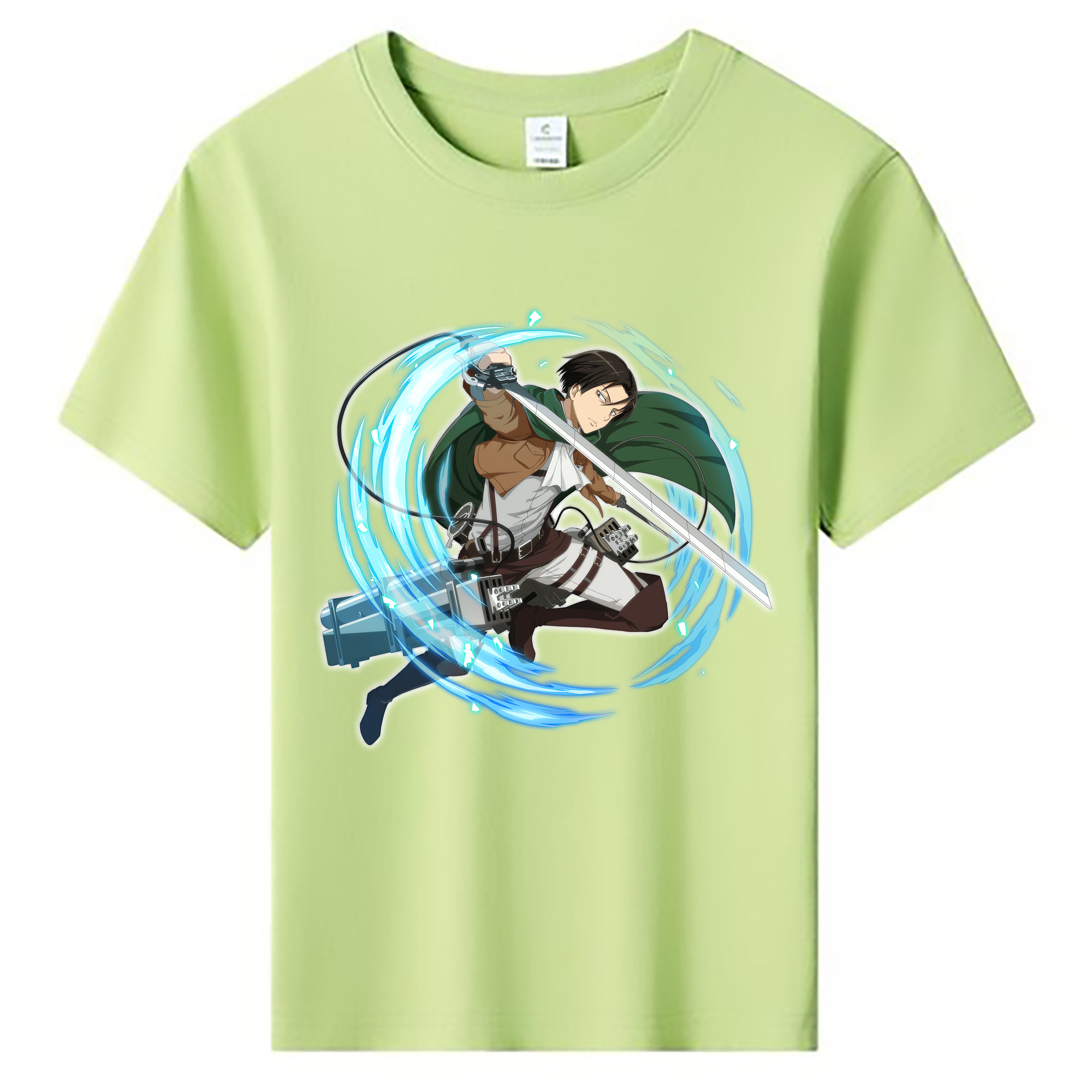 （画像用） 進撃の巨人 リヴァイ·アッカーマン Attack on Titan Levi Ackerman 綿100％キッズTシャツ（フロントプリント）